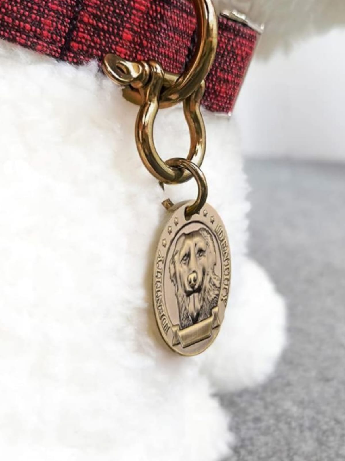 Vintage Brass Dog Locket with Engraving Space