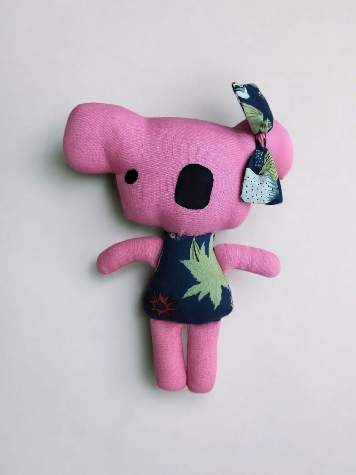 Handmade Pink Koala Plush with Bow