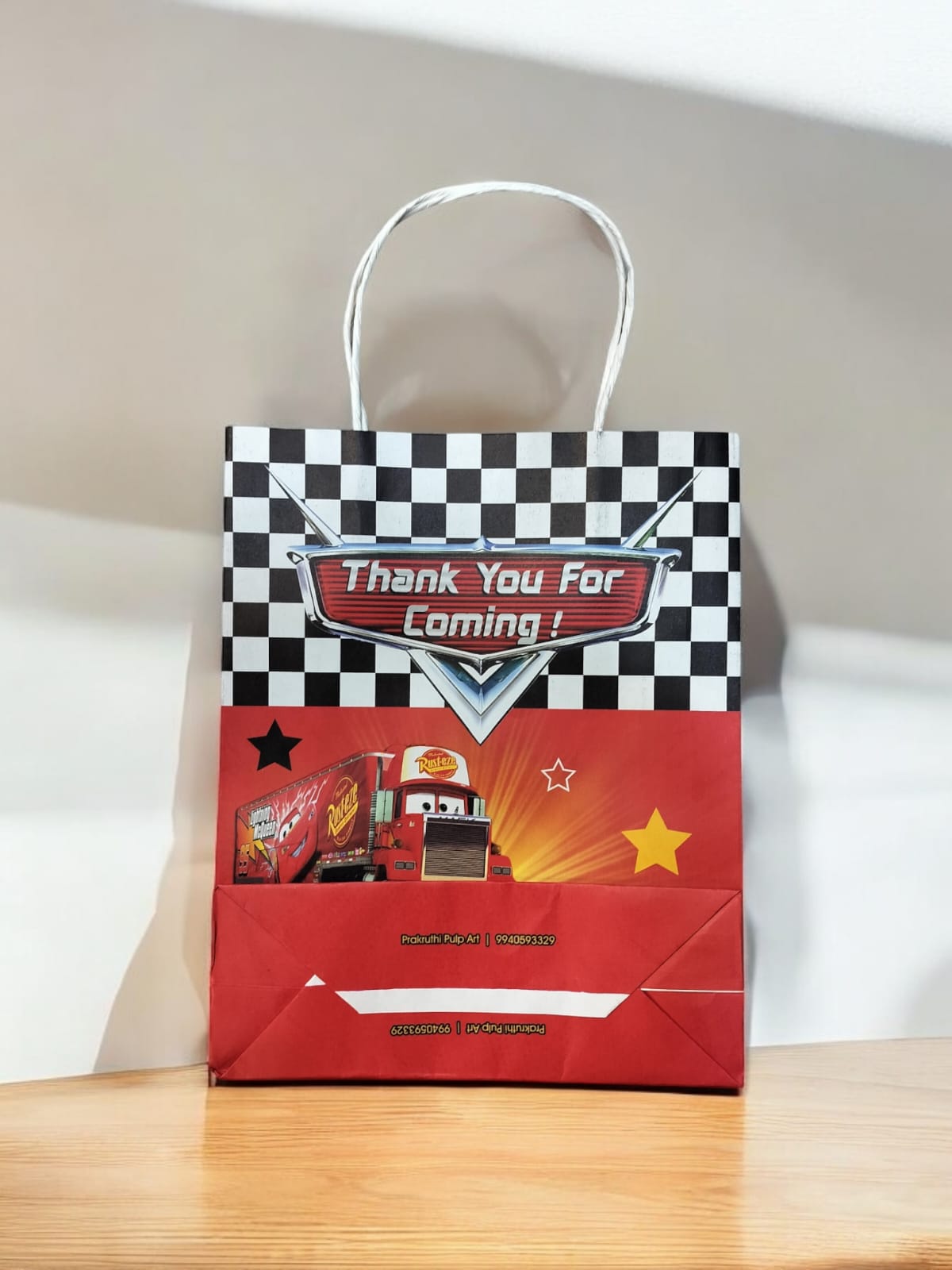 Cars Cartoon Theme Return Bags