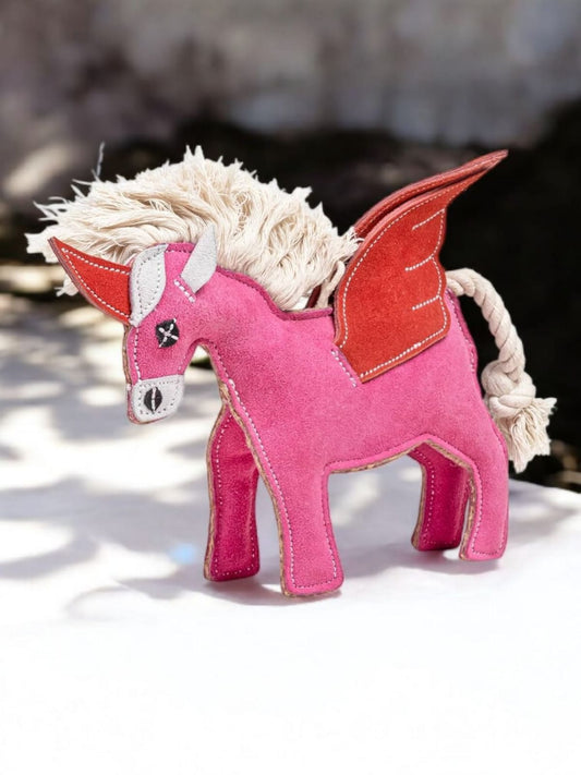 Pink Winged Pegasus - Handmade Organic Dog Toy