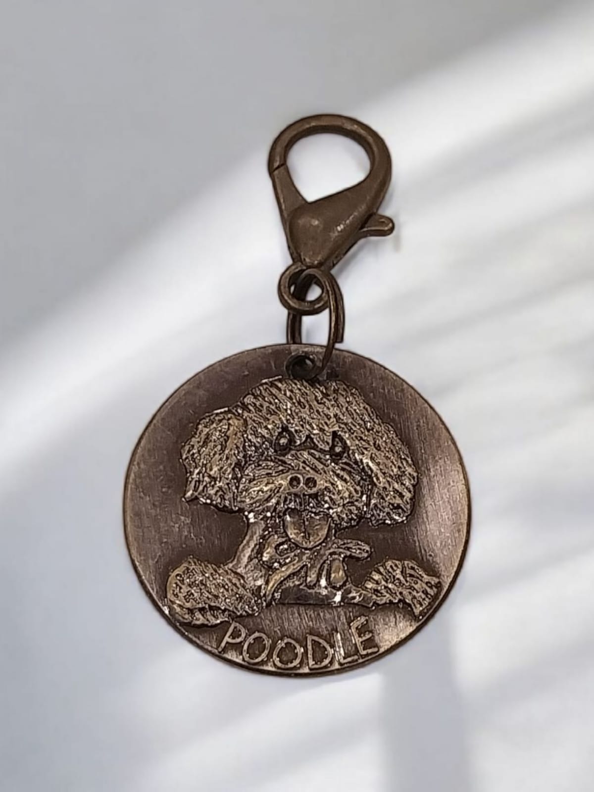 Poodle Vintage Brass Dog Charm