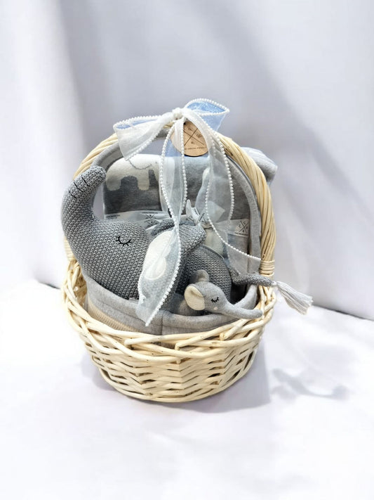 Knitted Elephant Basket Hamper
