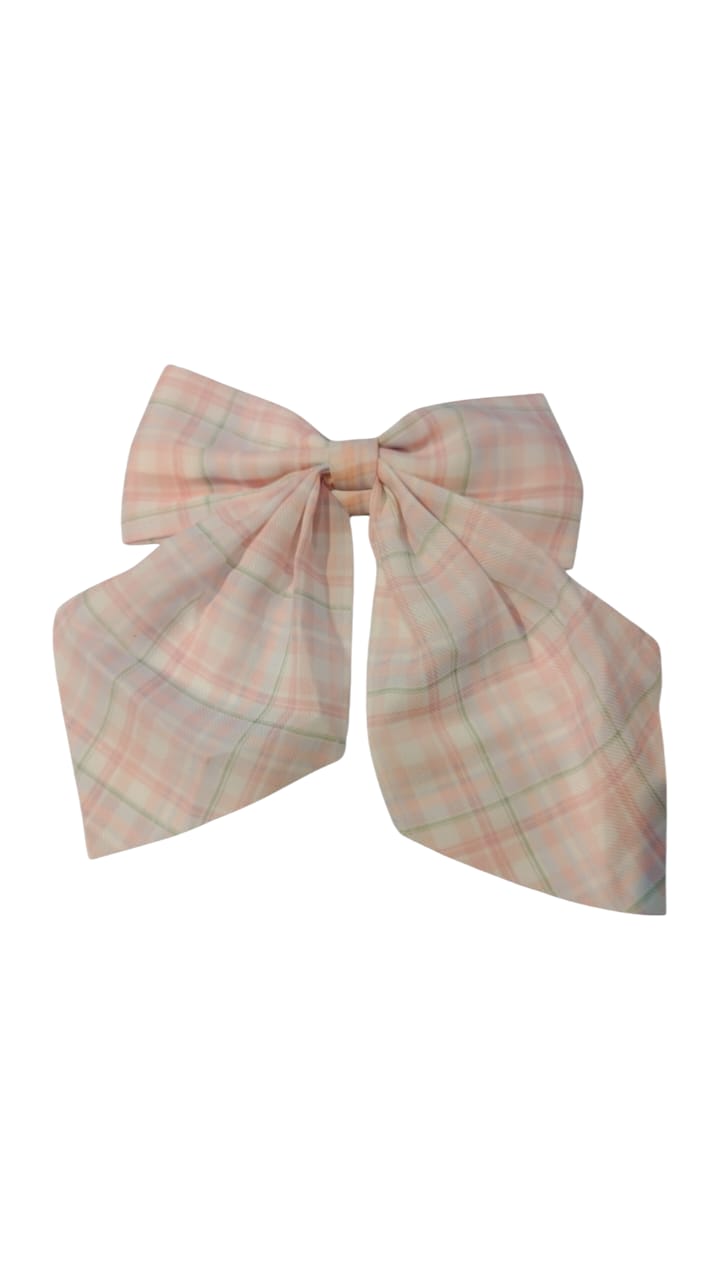 Big Checkered Bow Hair Clip